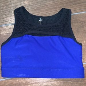 Mesh sports bra sz xs work out running blue
